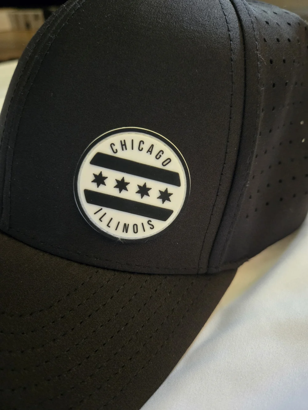 Chicago Illinois Patch Baseball Cap - Black
